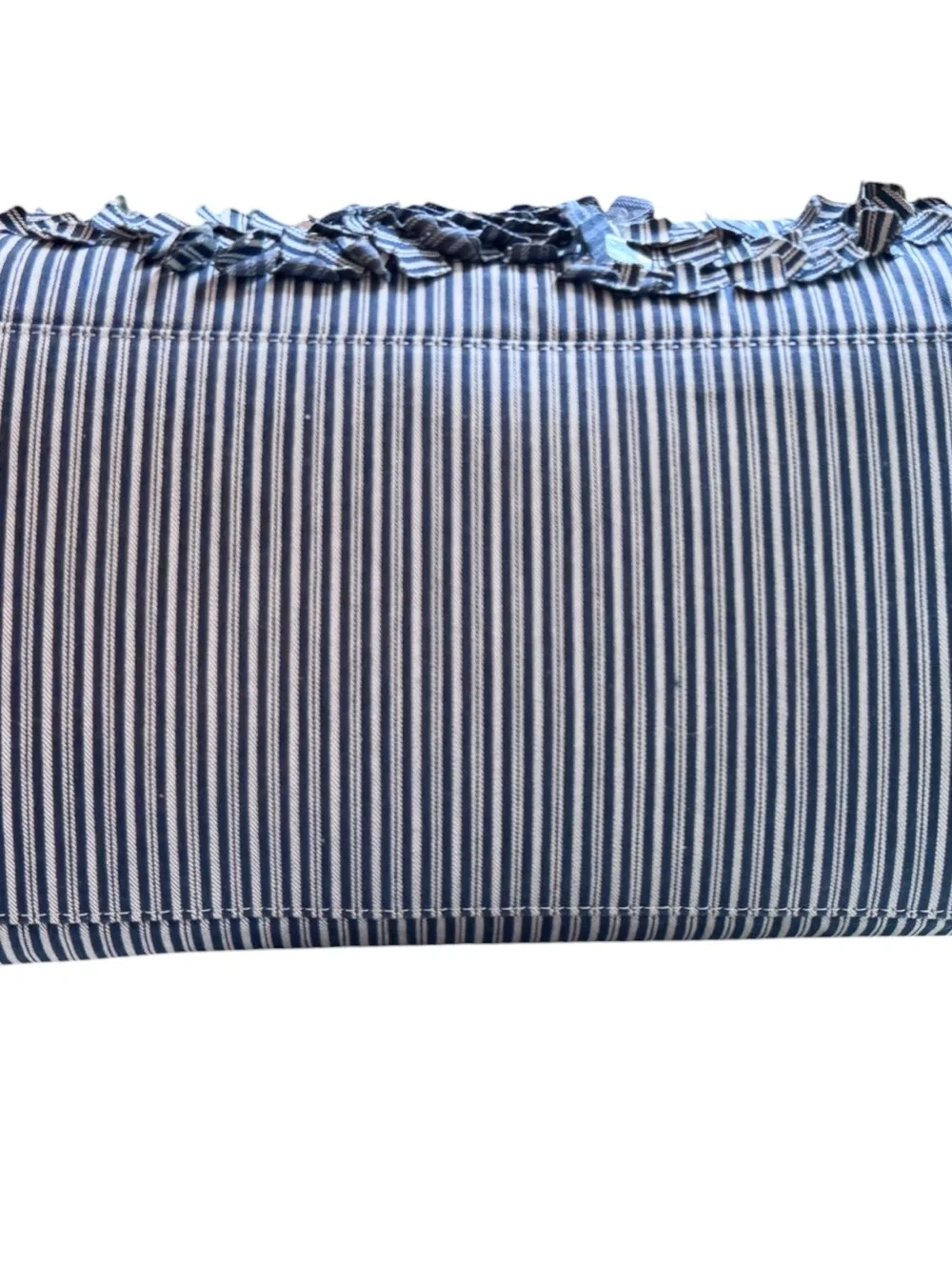 Chanel Striped Chambray Blue & Beige Canvas Tote - Picture 3 of 9
